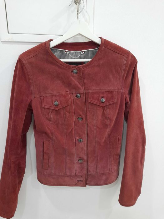 Ochnik kurtka z naturalnej skóry zamszowej rozmiar S,36