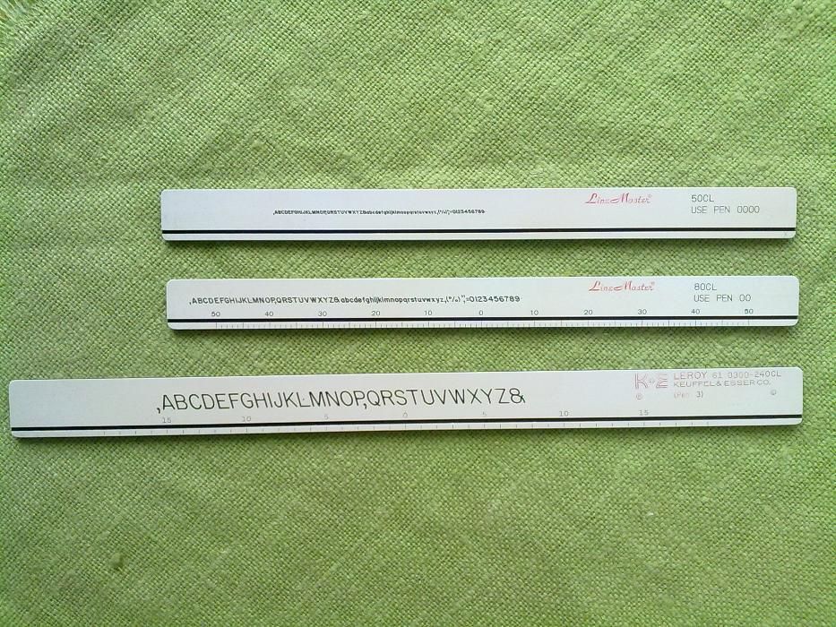 Шаблоны шрифтов "Line Master" (50CL, 80CL) и "К + Е Леруа" (240CL)