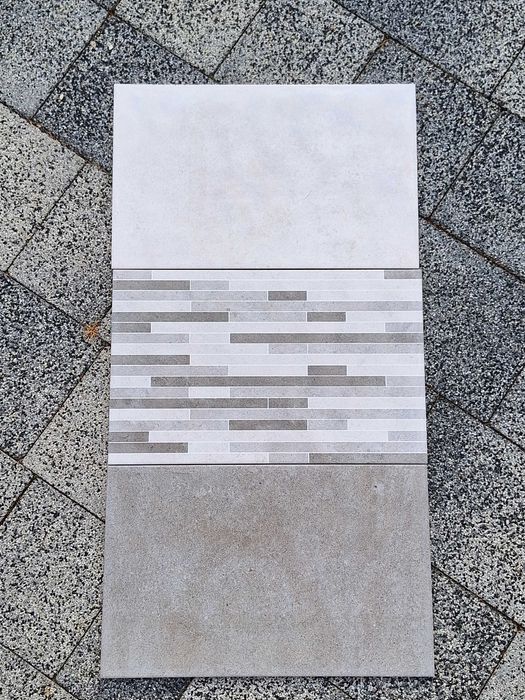 Glazura Ceramika Color 25x40 biała, szara, dekor błyszcząca