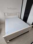 Łóżko Ikea Hemnes 160x200, ramach, stelaż, belka, materac Myrbacka