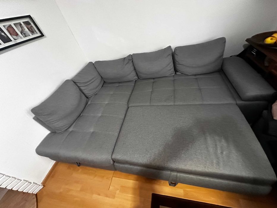 Narożnik lewostronny Sole rozkładany z pojemnikiem szary BRW