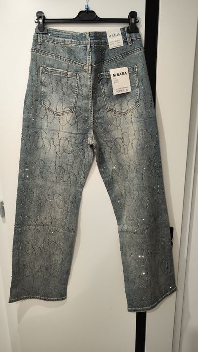 Szerokie spodnie szwedy z cekinami M. Sara