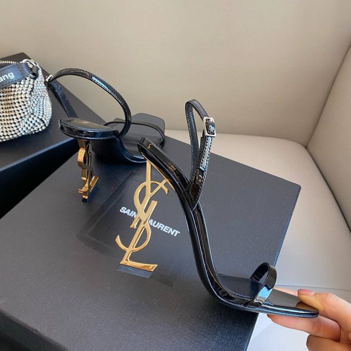 Szpilki sandałki ysl 38 złoty obcas buty damskie