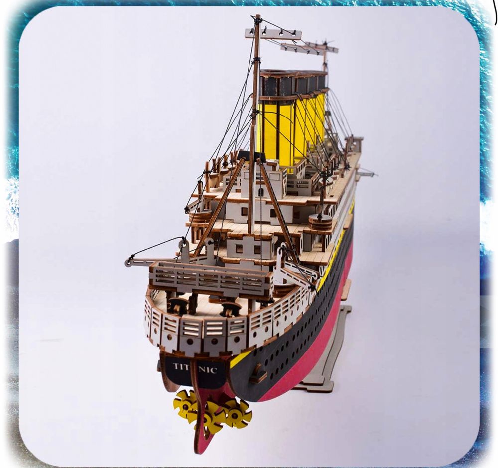 Puzzle Statek Titanic 3D Drewniany Model Ogromny 88 cm PREZENT 371 el