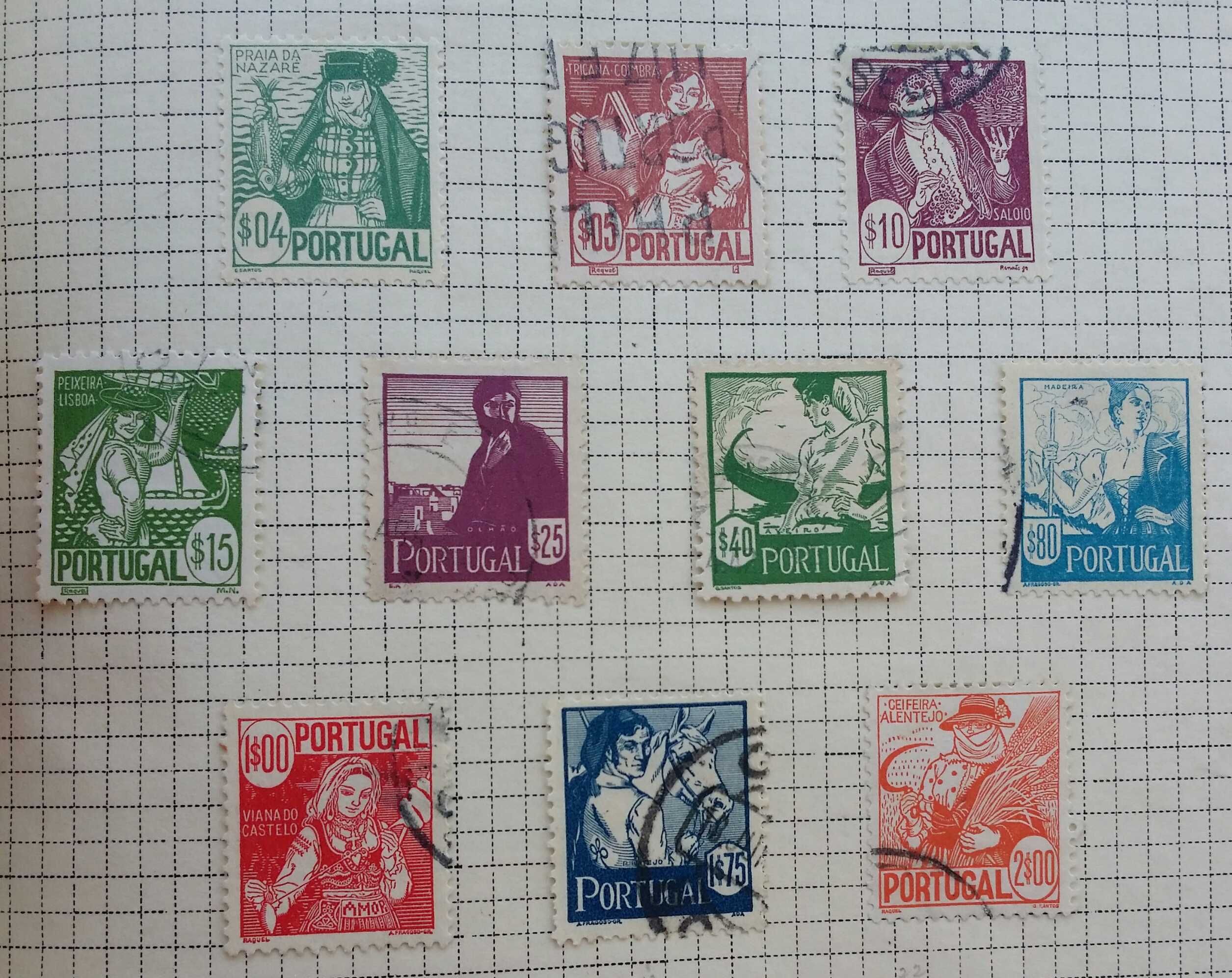 Filatelia selos Portugal Costumes Portugueses 1941
