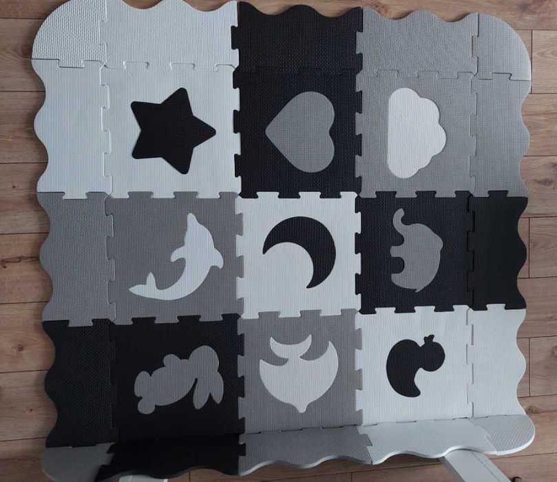 Szara mata piankowa dla dzieci puzzle zabawa interaktywna i rozwój