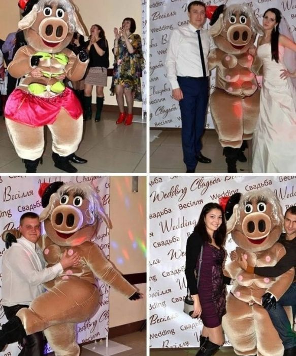 Привітання Ведмедика,Панда, Зайка, Пес патрон, стриптизер/ка