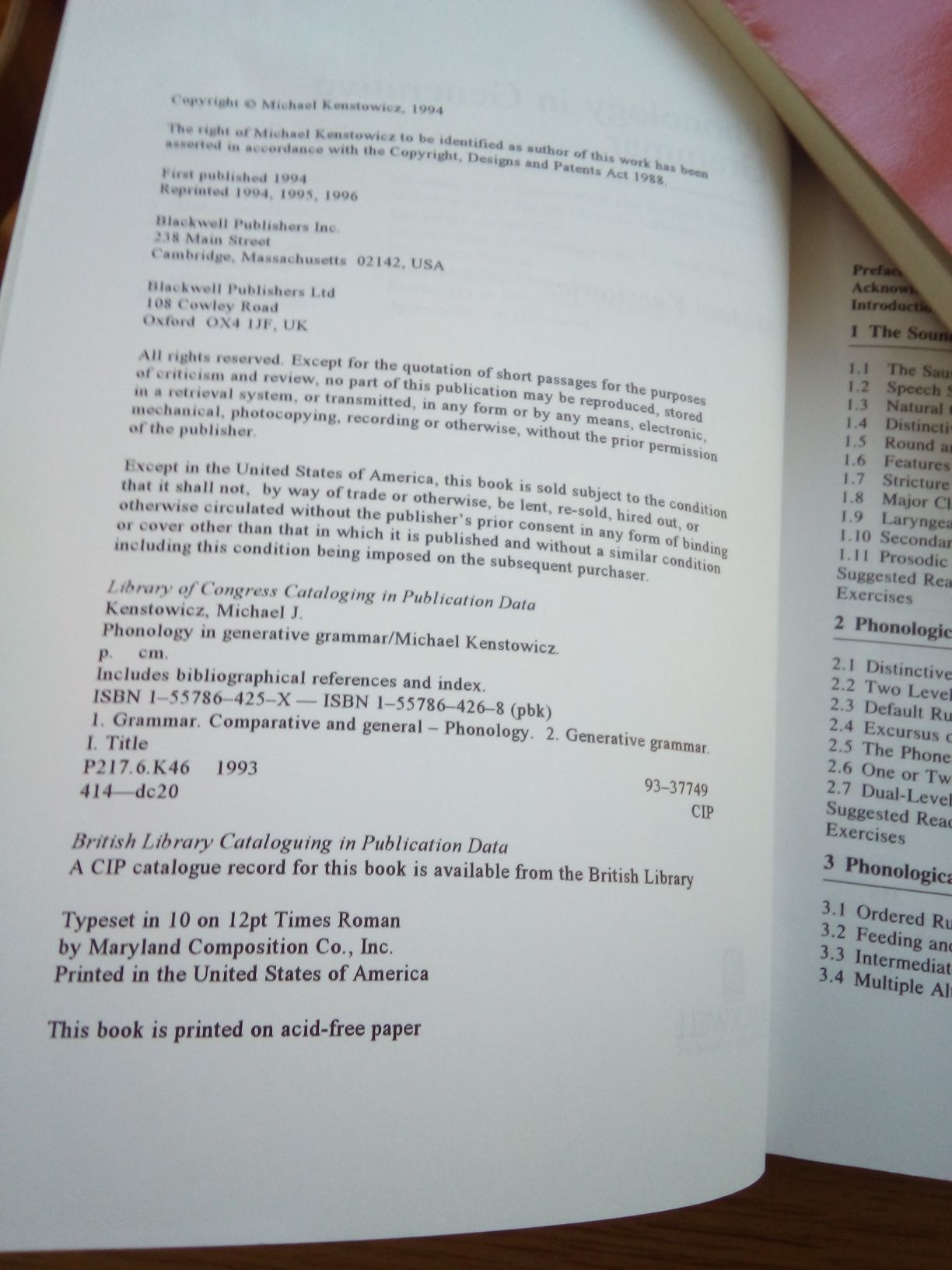 Phonology in generative grammar, Michael Kenstowicz