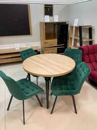 (142) Stół okrągły rozkładany + 4 krzesła, nowe 1190 zł