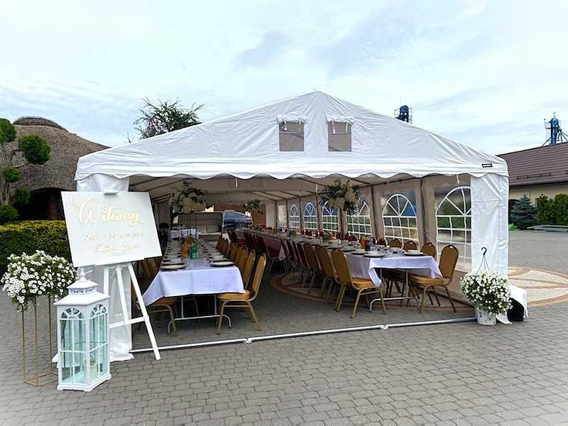 Wynajem namiotów , krzeseł , stołów , zastawy , pokrowców , nagrzewnic