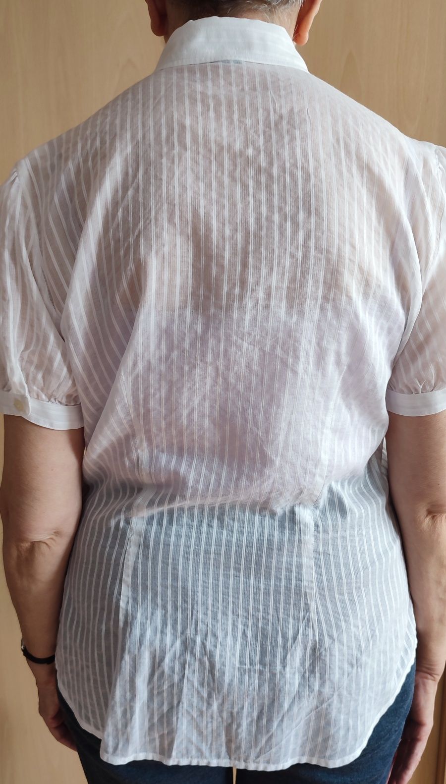 Bluzka bawełniana, z żabotem Ralph Lauren rozmiar M