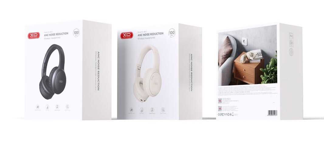 Słuchawki Bluetooth XO BE41 ANC czarne 100 godzin słuchania muzyki