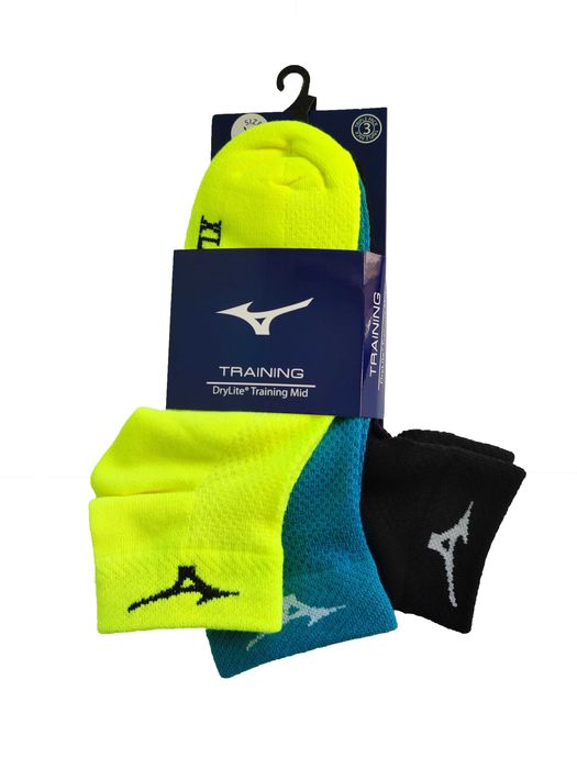 Шкарпетки для тренувань Mizuno Training Mid 3P. Спортивні носки Мізуно