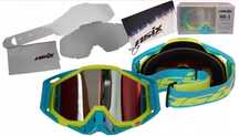 GOGLE Cross Quad ATV Niebieskie LUSTRO Etui Microfibra