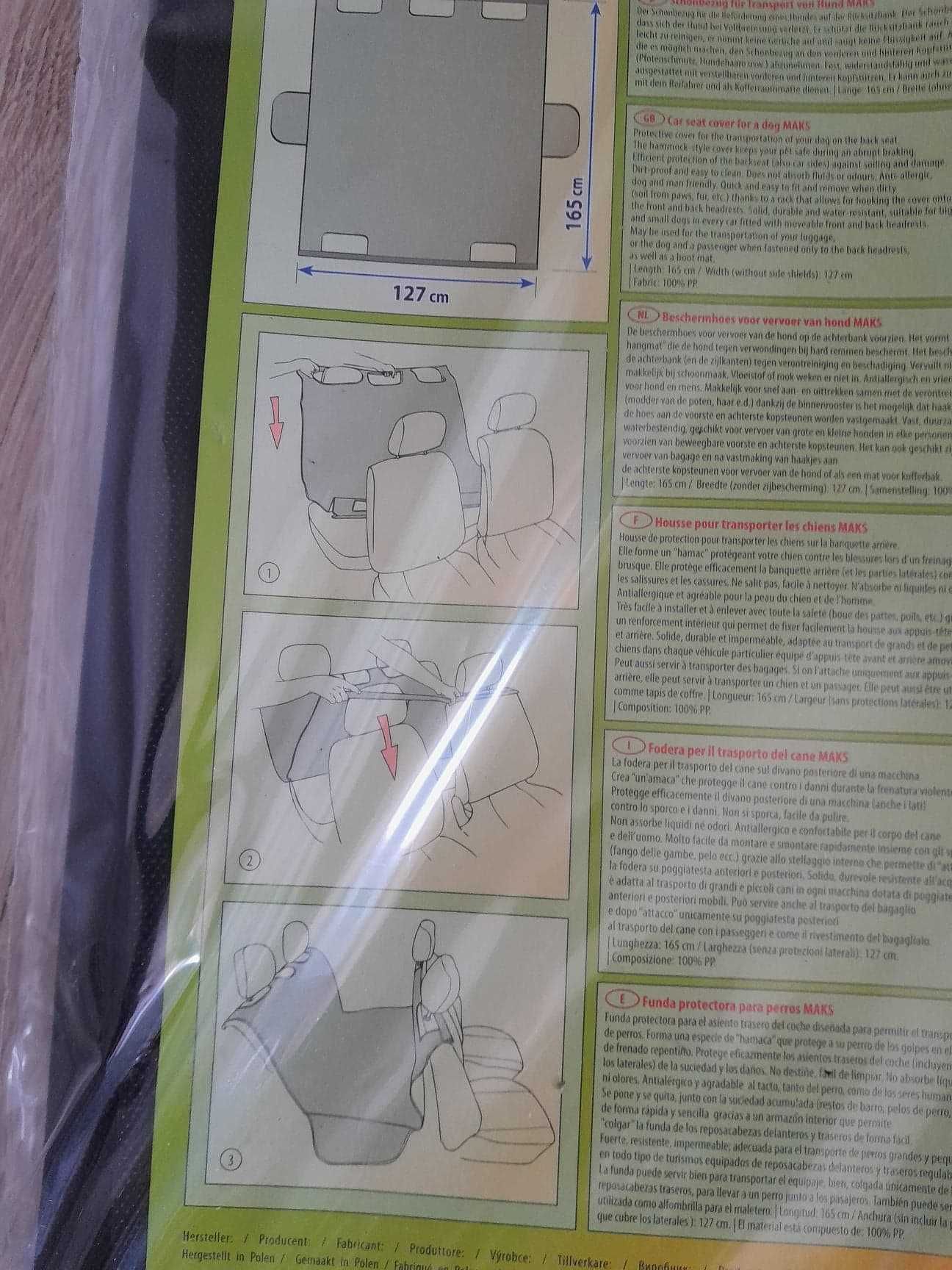 Pokrowiec do auta dla psa Car seat cover Maks Kegel Błażusiak, rozm. L