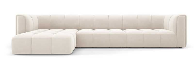 Sofa modułowa lewostronna 5 os Serena Welur beż Micadoni 316x160x70cm