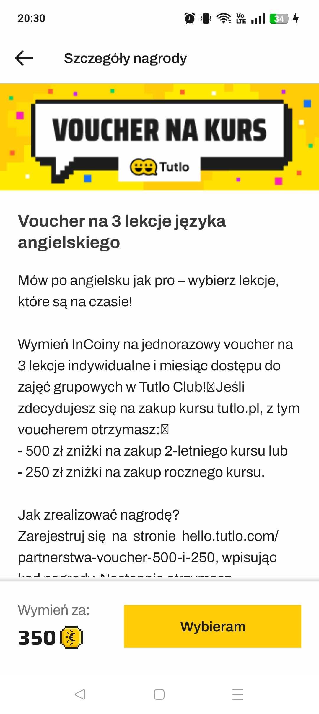 voucher na 3 lekcje angielskiego tutlo club