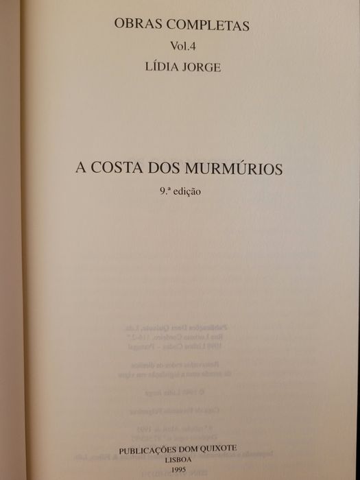 A Costa dos Murmúrios, de Lídia Jorge
