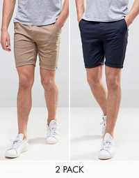 Spodenki Męskie ASOS SLIM CHINO 2 PACK  W28