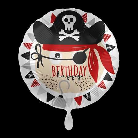 Pirat Happy Birthday balon foliowy okrągły 18"