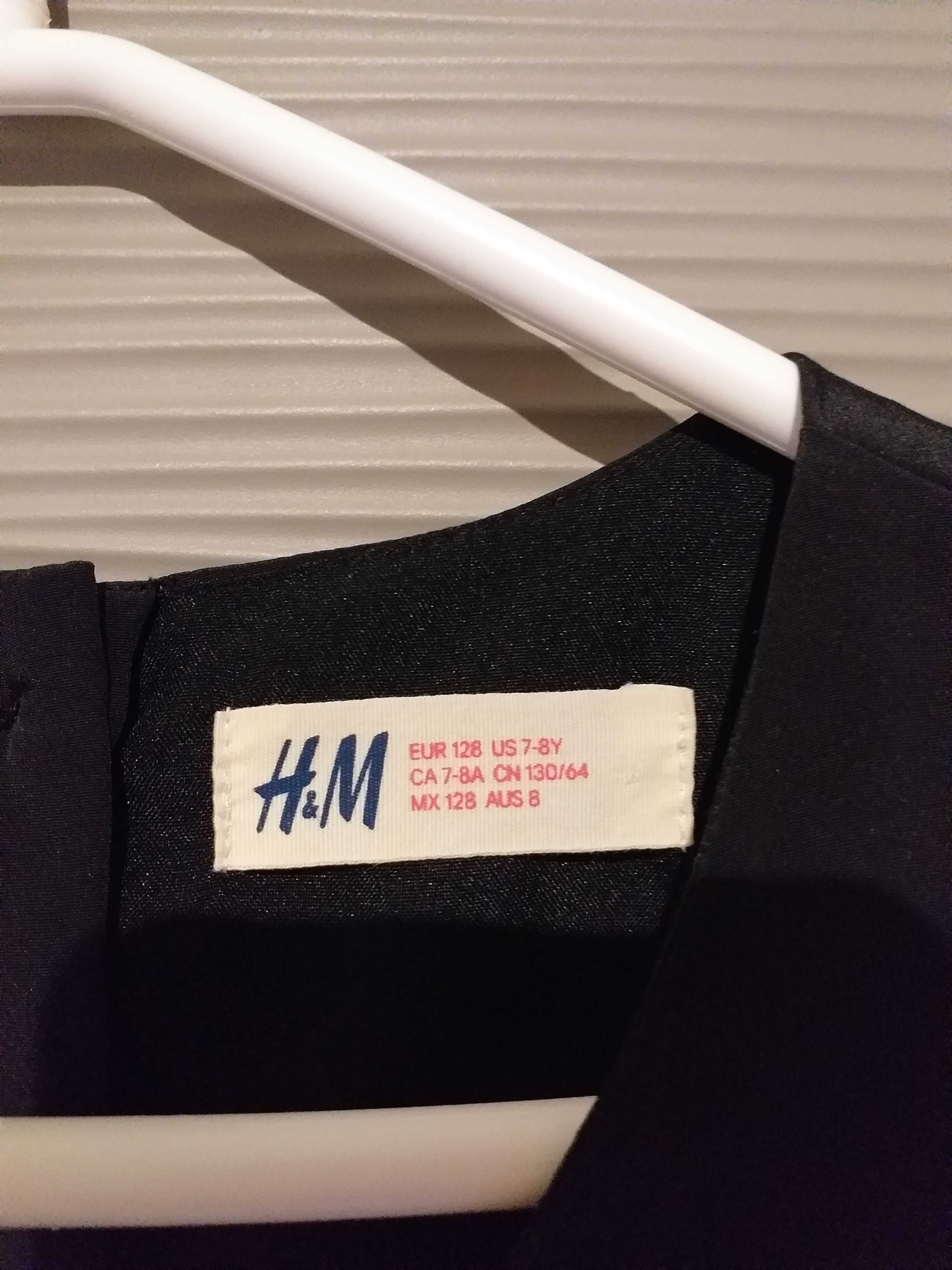H&M sukienka z falbanami piękna dla dziewczynki 7-8 lat