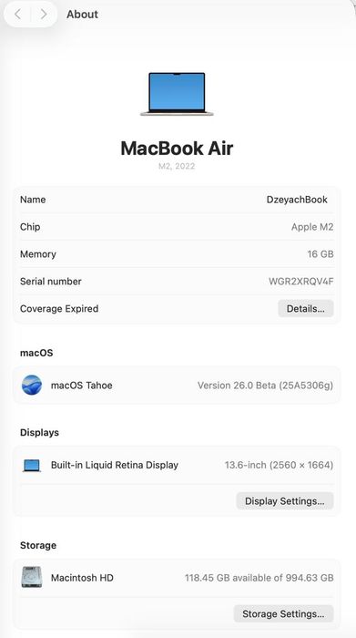 MacBook Air Apple M2 16 GB 1tb