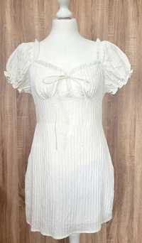 Shein biała prążkowana sukienka 38 M