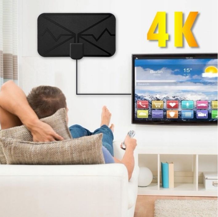 antena telewizyjna dalekiego zasięgu, ze wzmacniaczem, 4K 1080P