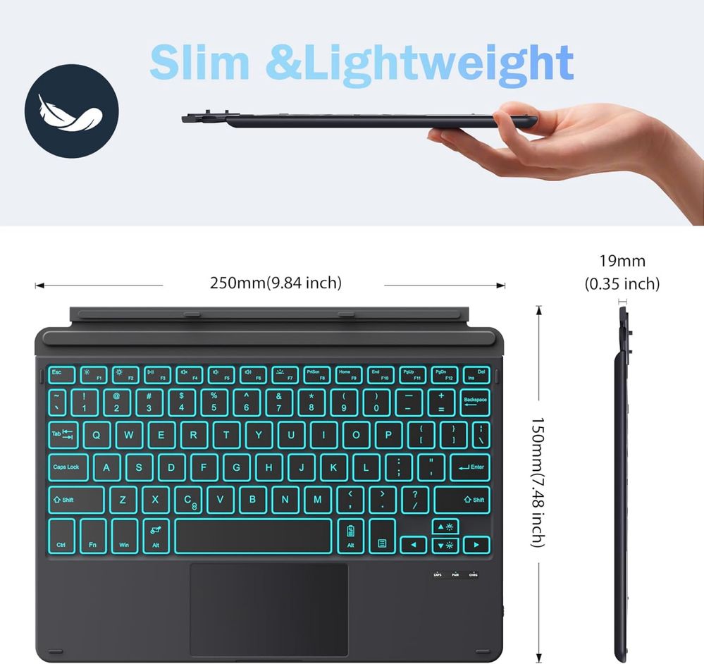 Klawiatura Bluetooth do Microsoft Surface Go 4/Go 3/Go 2/Go 2018