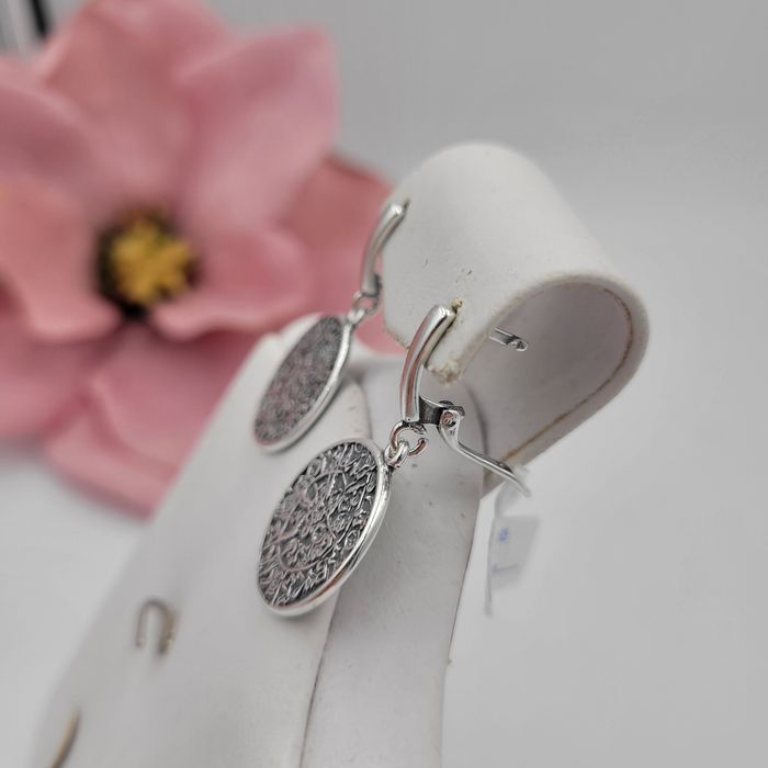 Srebrne kolczyki pr.925 historia ziemi duże