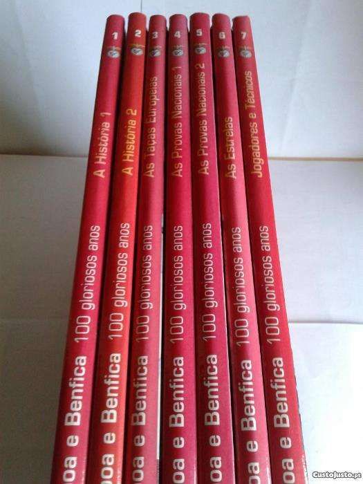 7 Volumes do Centenário do S.L.Benfica + Livro Ouro Centenário Benfica