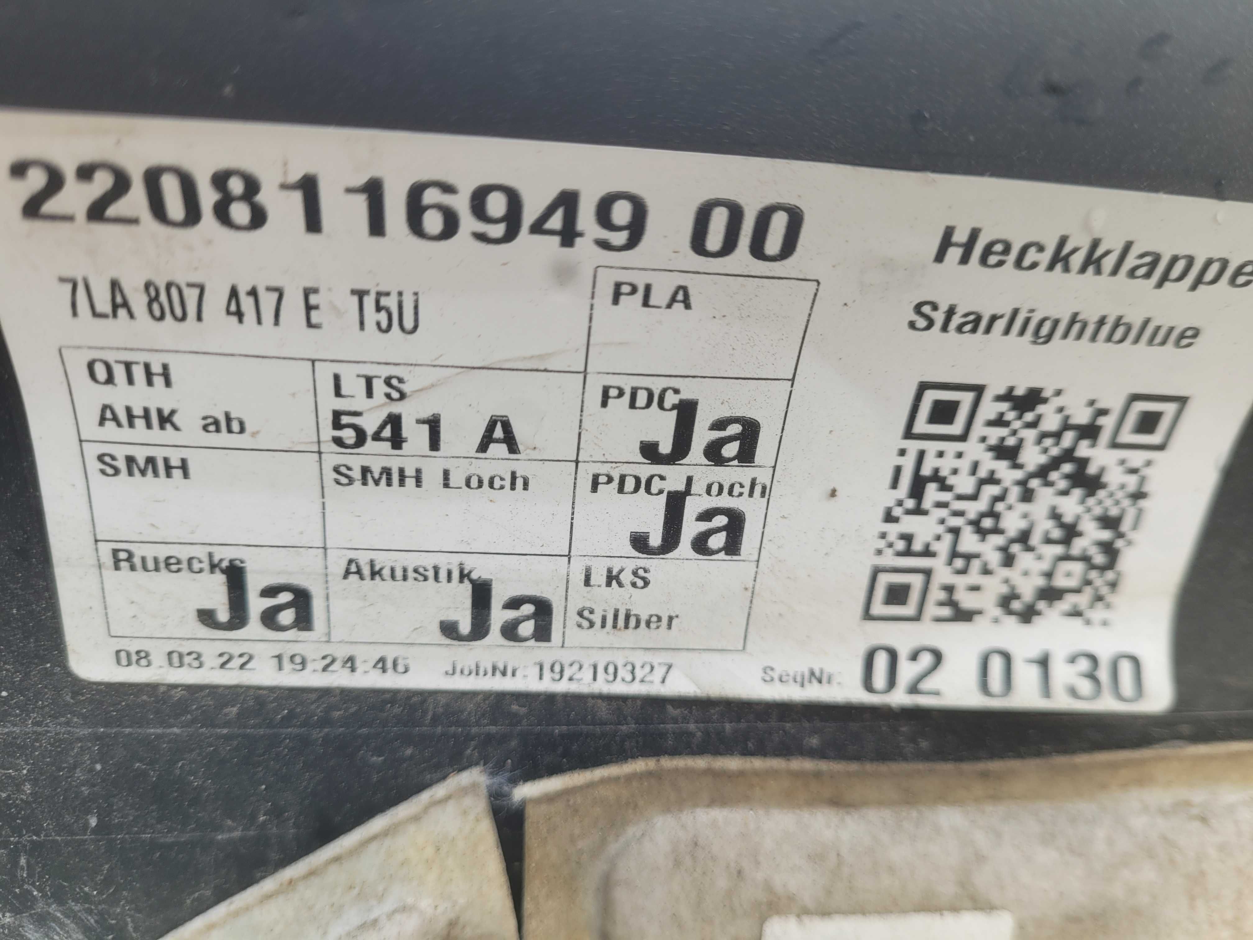 Vw T6 lift zderzak tył tylny 4xpdc Multivan