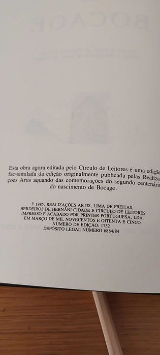 Bocage, Obras Escolhidas