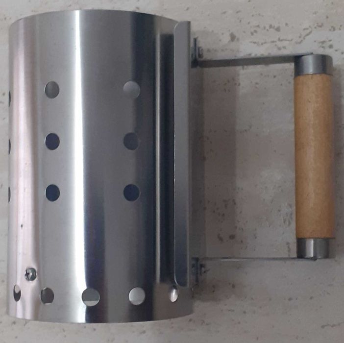 Assador grande em aço inox p/assar castanhas