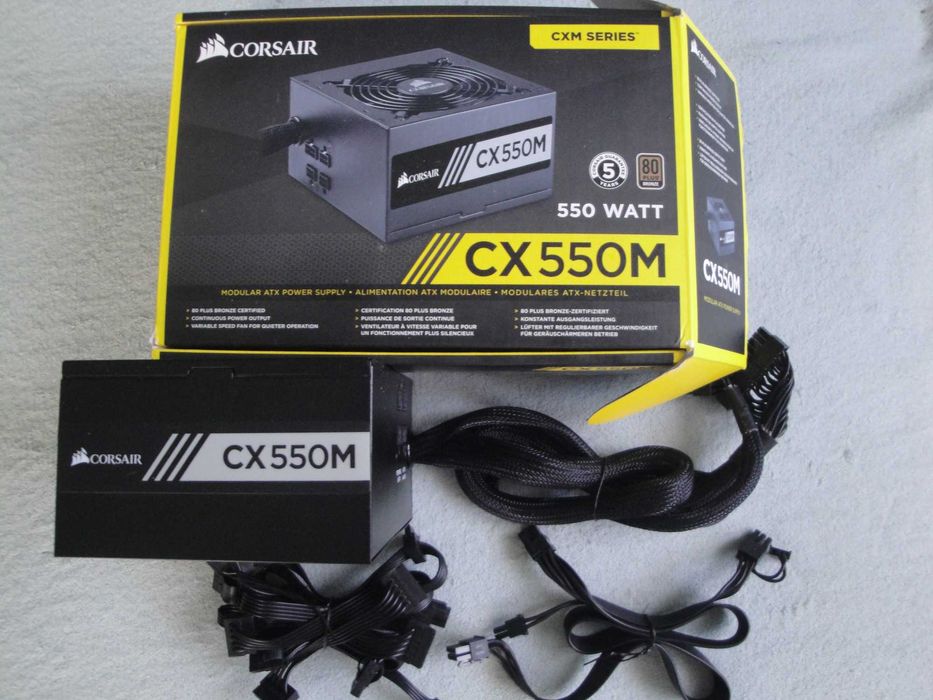 uszkodzony zasilacz komputerowy Corsair CX550M półmodularny 80+bronze