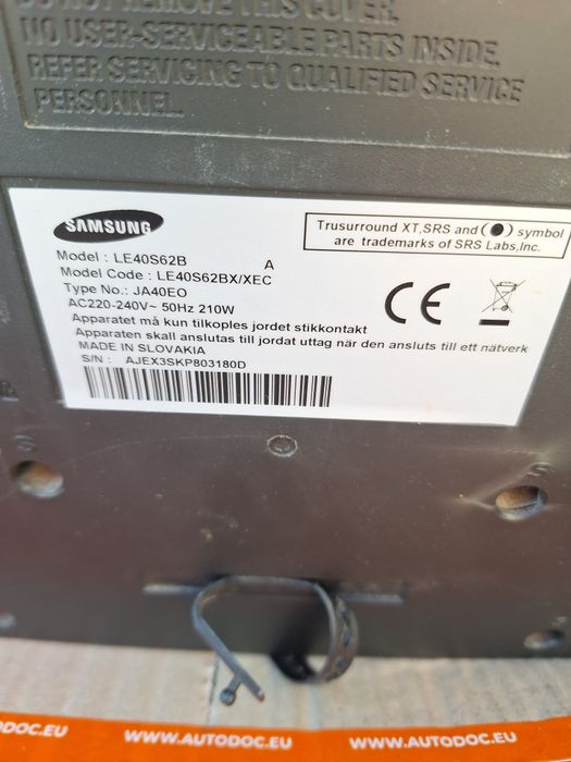 Tv samsung 40" Model LE40S62B (VÁRIAS PEÇAS)