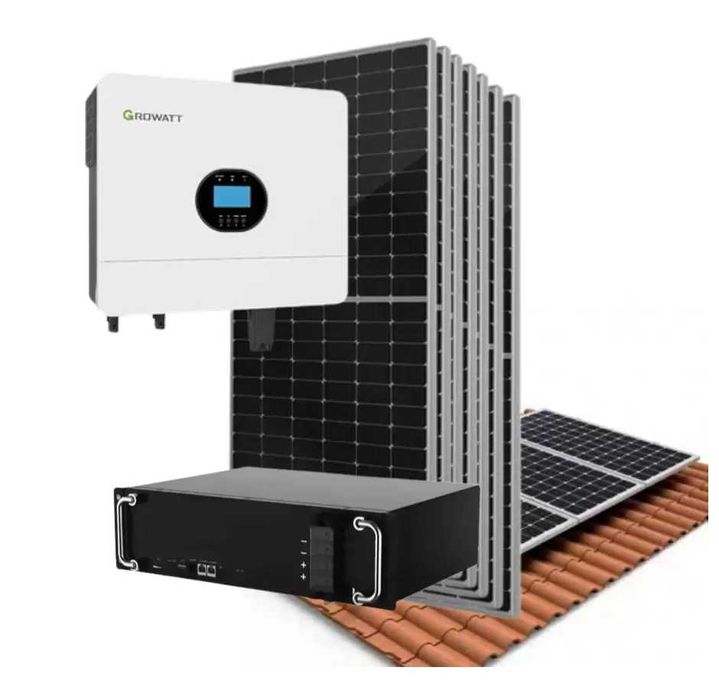 kit offgrid 10819Whd Growatt 6000 Watts Plus 48V e bat 100ah 48v