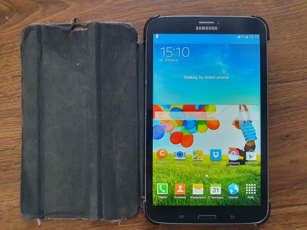 Tablet Samsung Galaxy Tab 3 SM-T311 wraz z ładowarka i etui