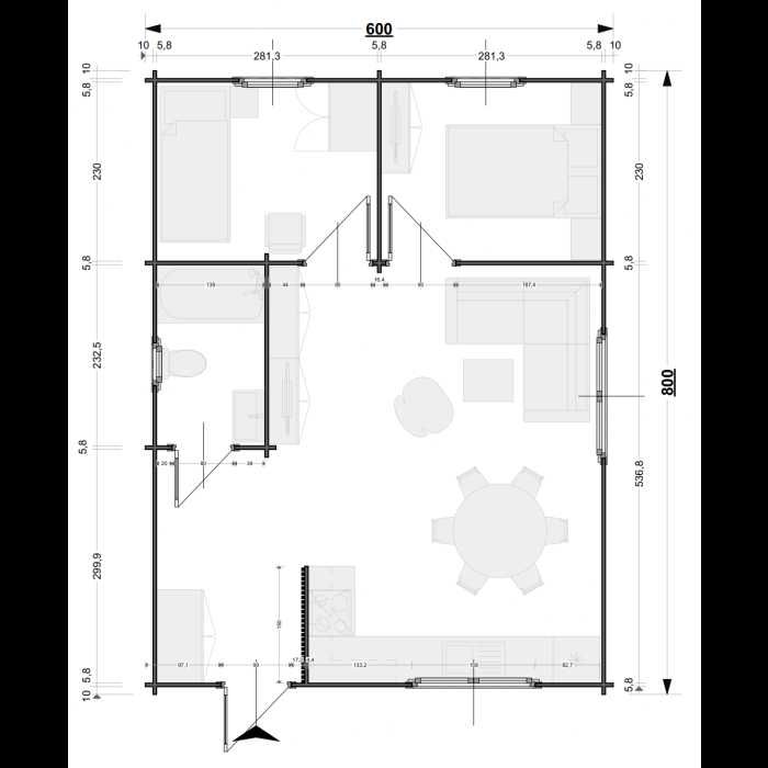 Drewniany domek letniskowy Tokio 48 m2 - ROD, ośrodek wypoczynkowy