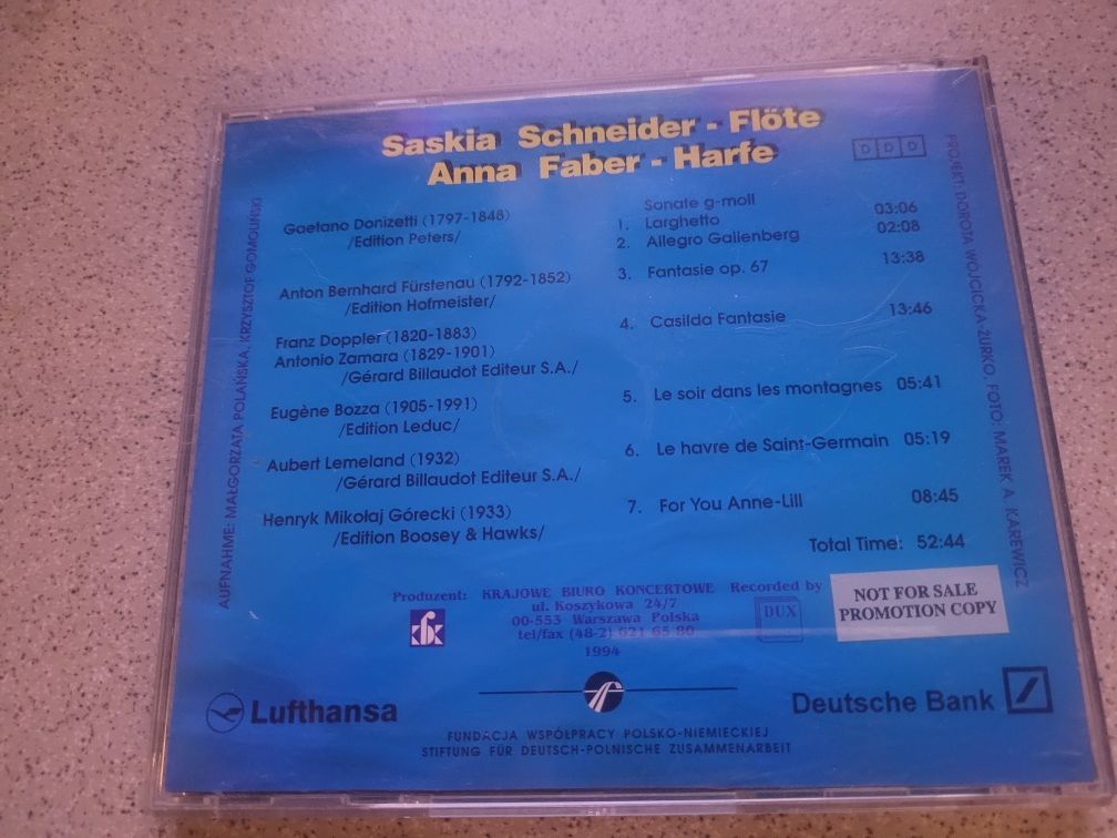 CD S.Schneider/flet/, A.Faber /harfa/ 1994 KB  /H.M.Górecki/