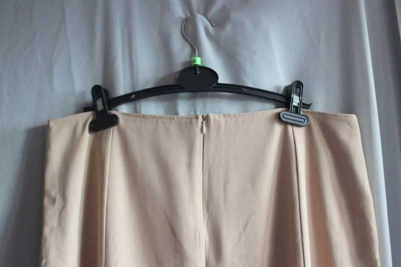 Beżowa spódnica długa z wyszywanymi wzorami vintage retro plus size