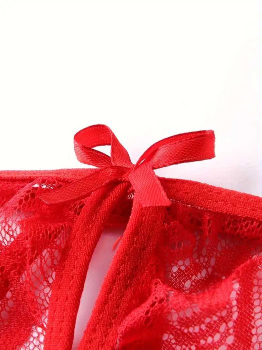 ⊛ Entrega Gratis 24H - Tangas De Renda vermelha Aberta - Super sexy