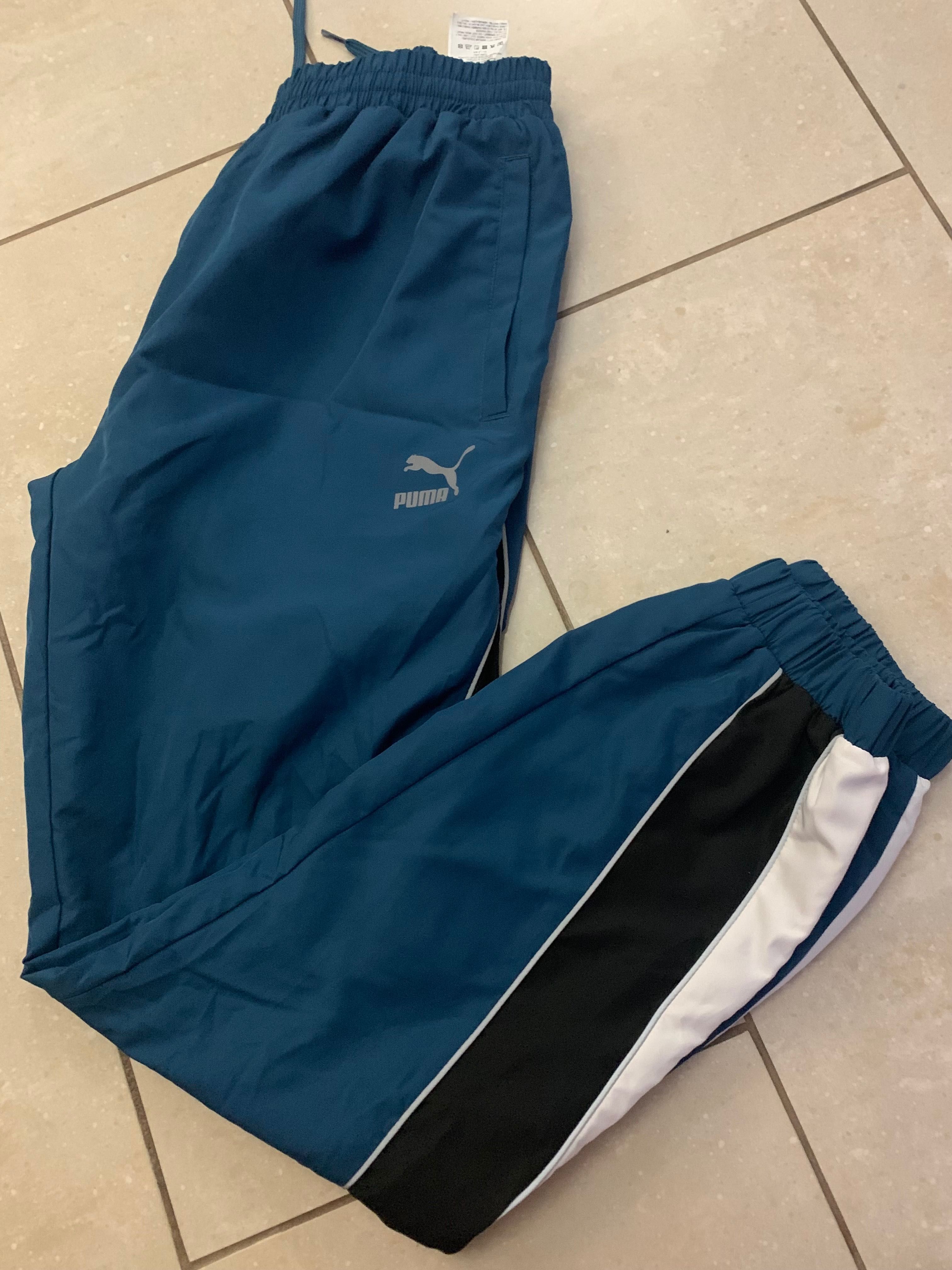 Puma spodnie dresowe męskie joggery streetwear r. S szelesty, jak nowe