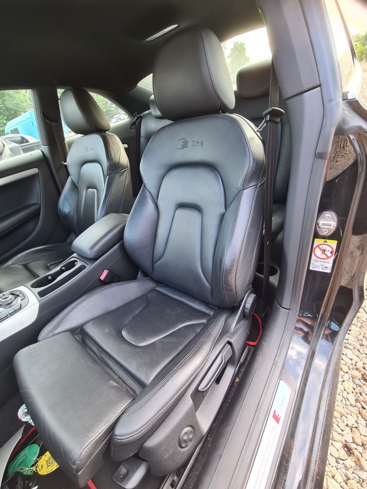 FOTELE Sline skórzane siedzenia skóra wnętrze Audi A5 8T Coupe 2009r