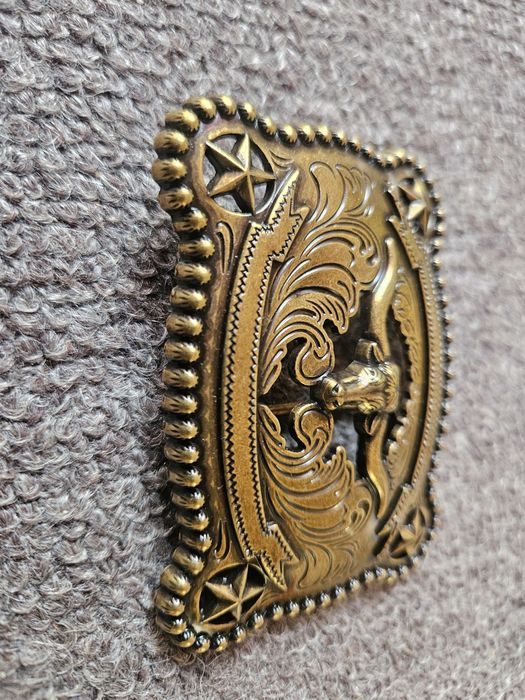 Nowa klamra metalowa kowbojska USA Texas Western