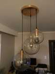 Lampa rozowe zloto 3 punkty kula