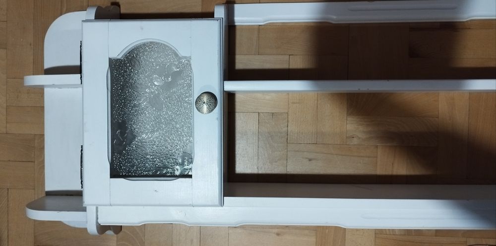 Biała półka szafka wisząca Retro Shabby Chic PRL