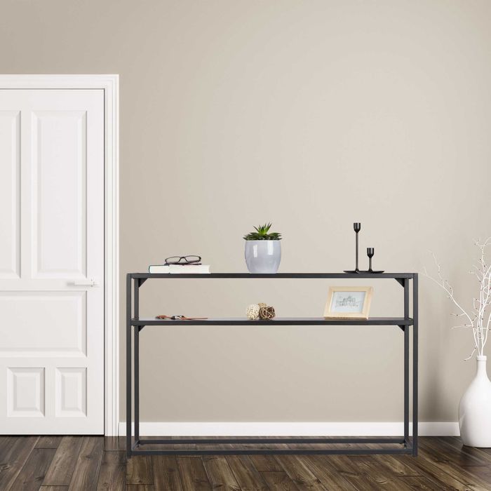 Stolik konsolowy ze szklanym blatem czarny Relaxdays