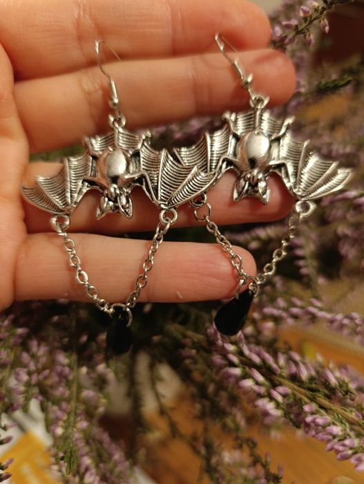 Nowe kolczyki nietoperze Gothik gothic