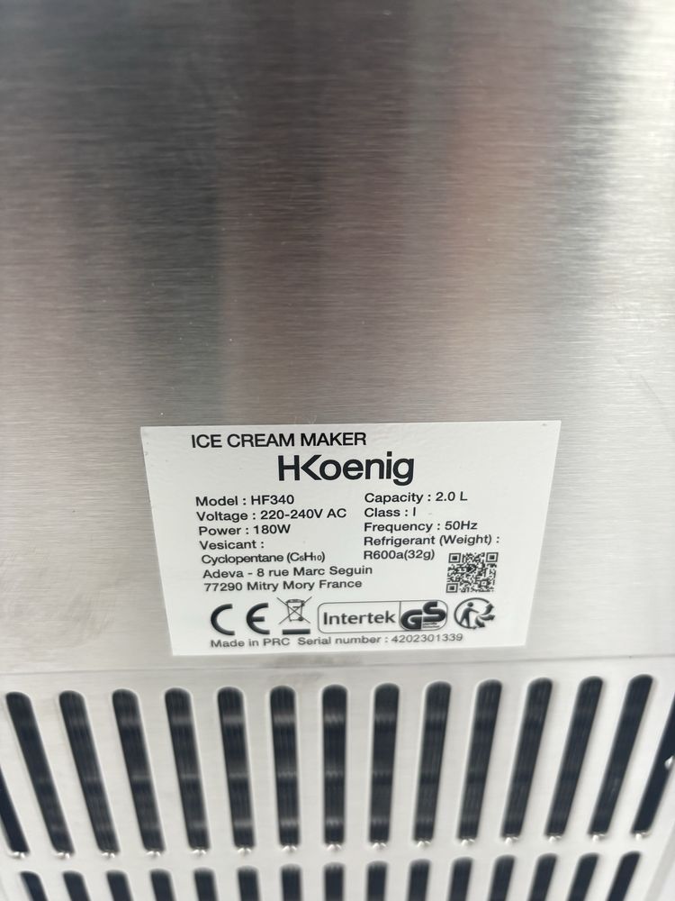 Profesjonalna maszyna do lodów H,koenig HF340 2l